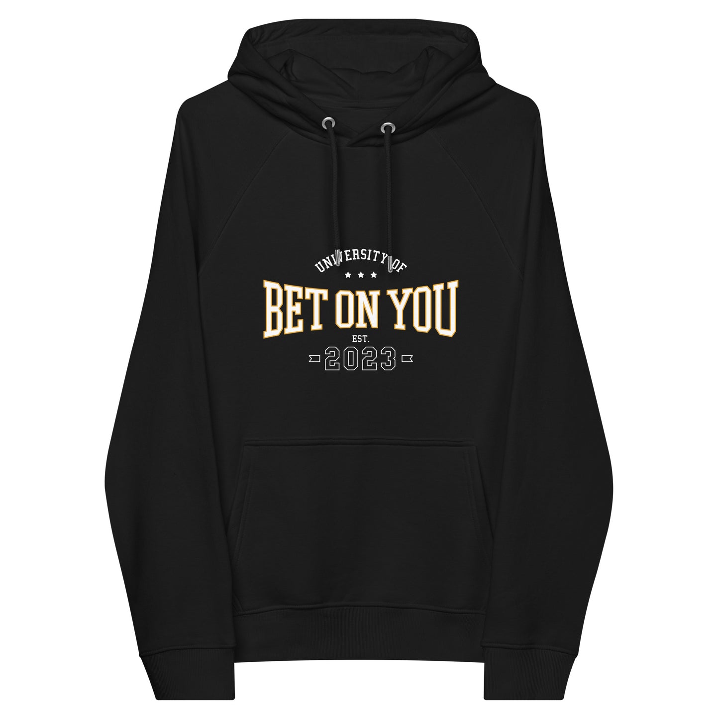 BET ON YOU UNIVERSITY Unisex Eco Raglan Hoodie